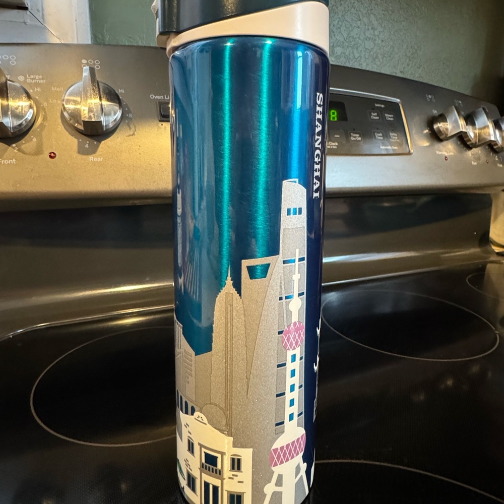 Starbucks-Shanghai Skyline Blue Travel Mug - Picture 1 of 9